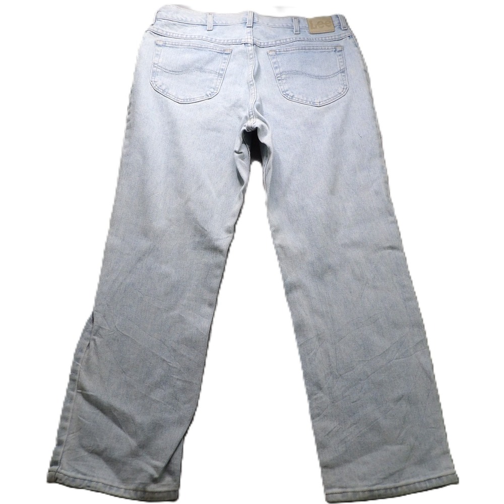 VTG 90s Lee Jeans Men W38x30 Straight Leg Light Wash Cotton Blue Made USA Casual